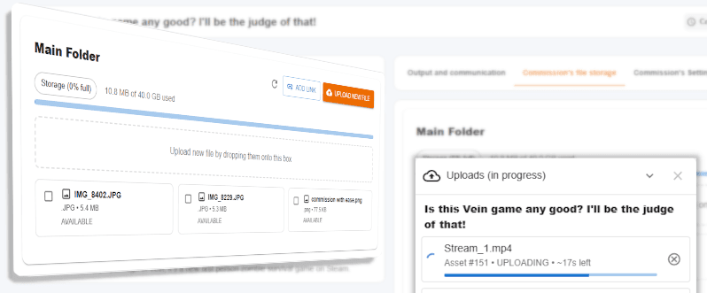 Free 40GB cloud storage for each video editing commission